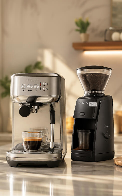 At-home espresso machine and grinder