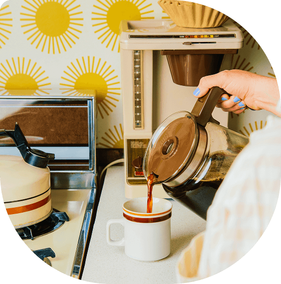 Pouring coffee