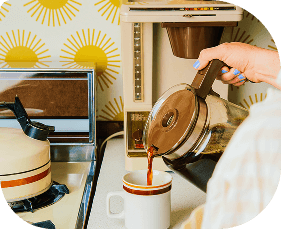 Pouring coffee mobile