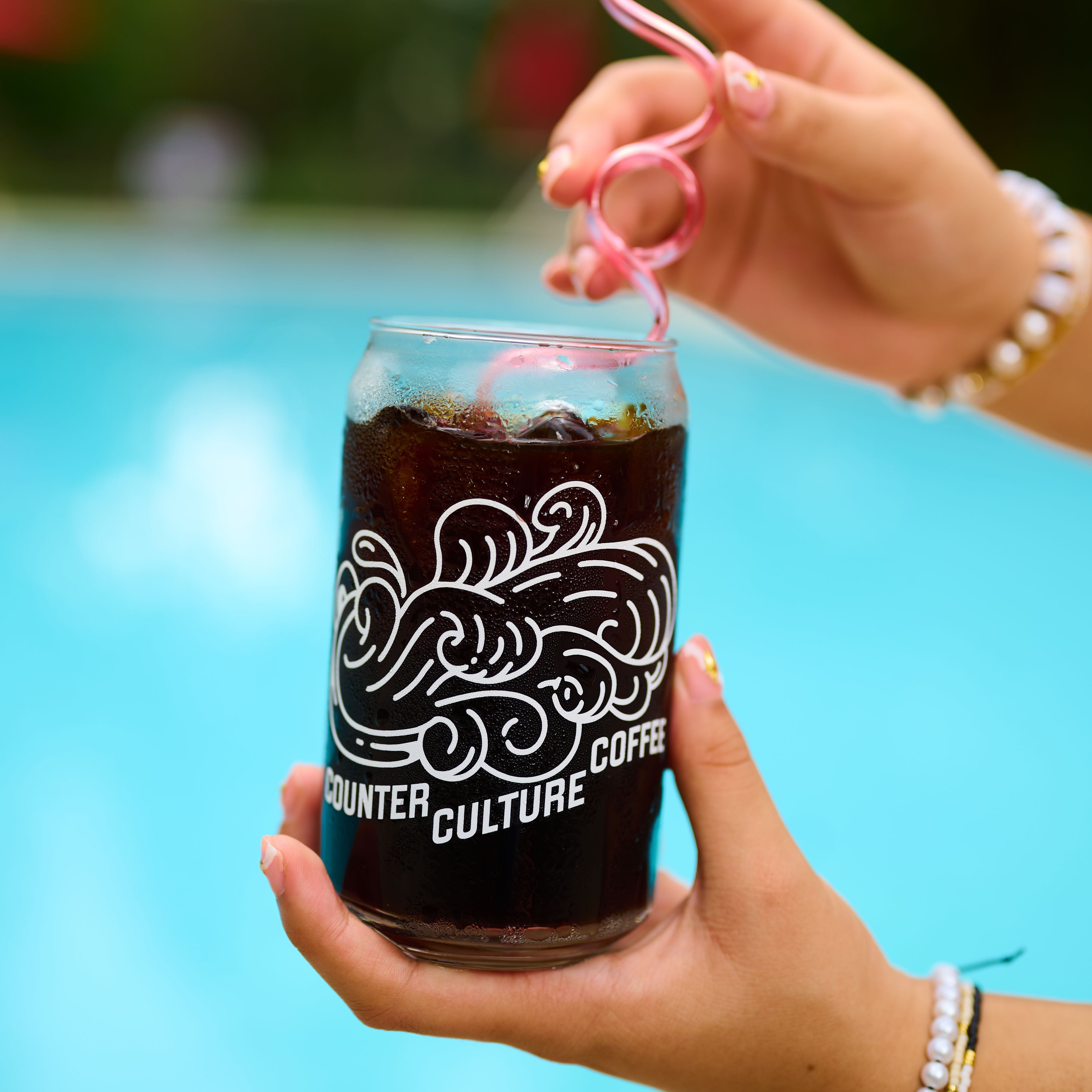Coffee Wave Glass - 16 oz