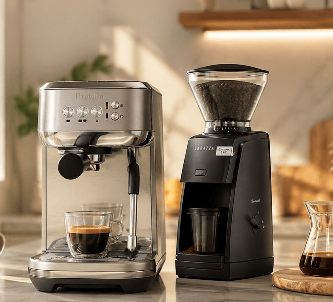 At-home espresso machine and grinder